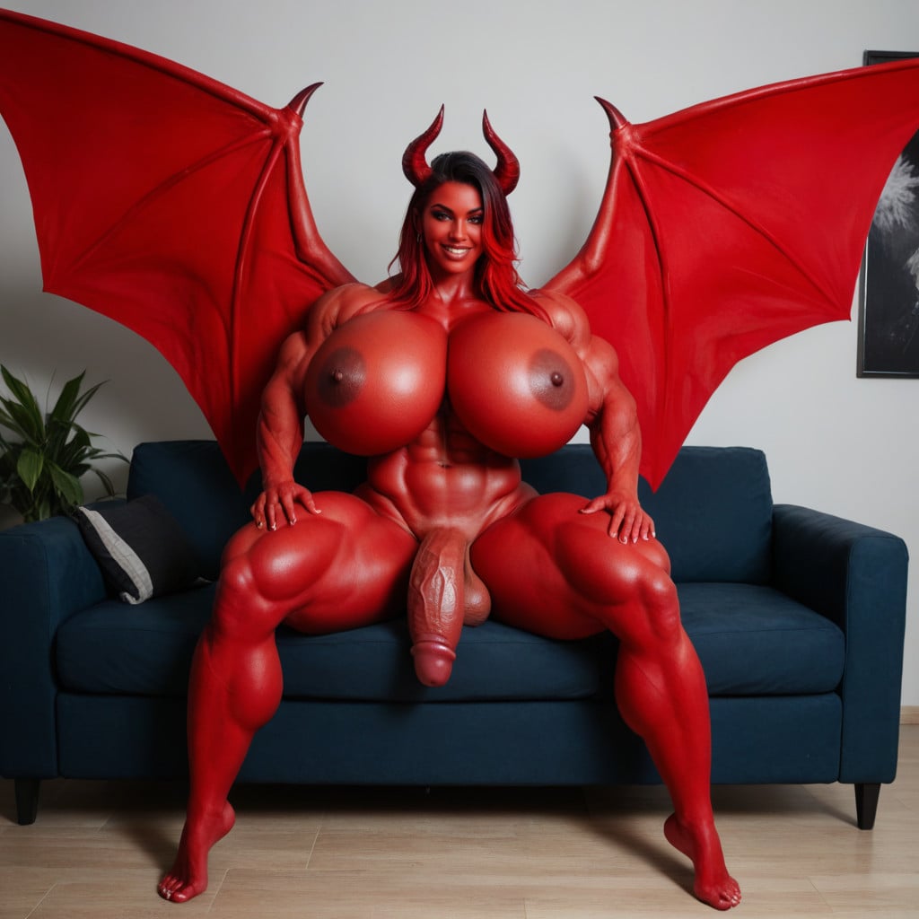 Devil Horns And Tail, American, Succubus Shemale AI Porn