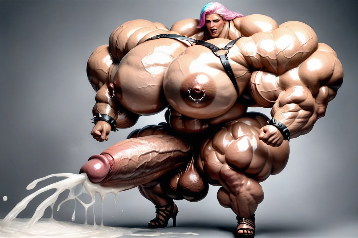 Jeweled Pierced Nipples, Jeweled Pierced Nipples, Gigantic Latissimus Dorsi Shemale AI Porn
