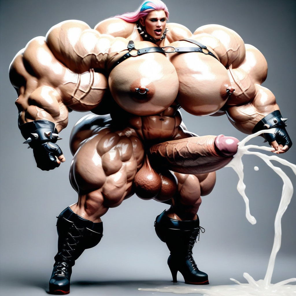 Perky Boobs, Gigantic Muscular Quads, Perfect Skin Shemale AI Porn