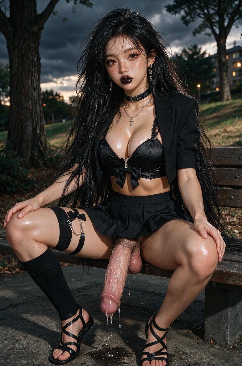 Pretty, Dark Lip Gloss, Goth Shemale AI Porn