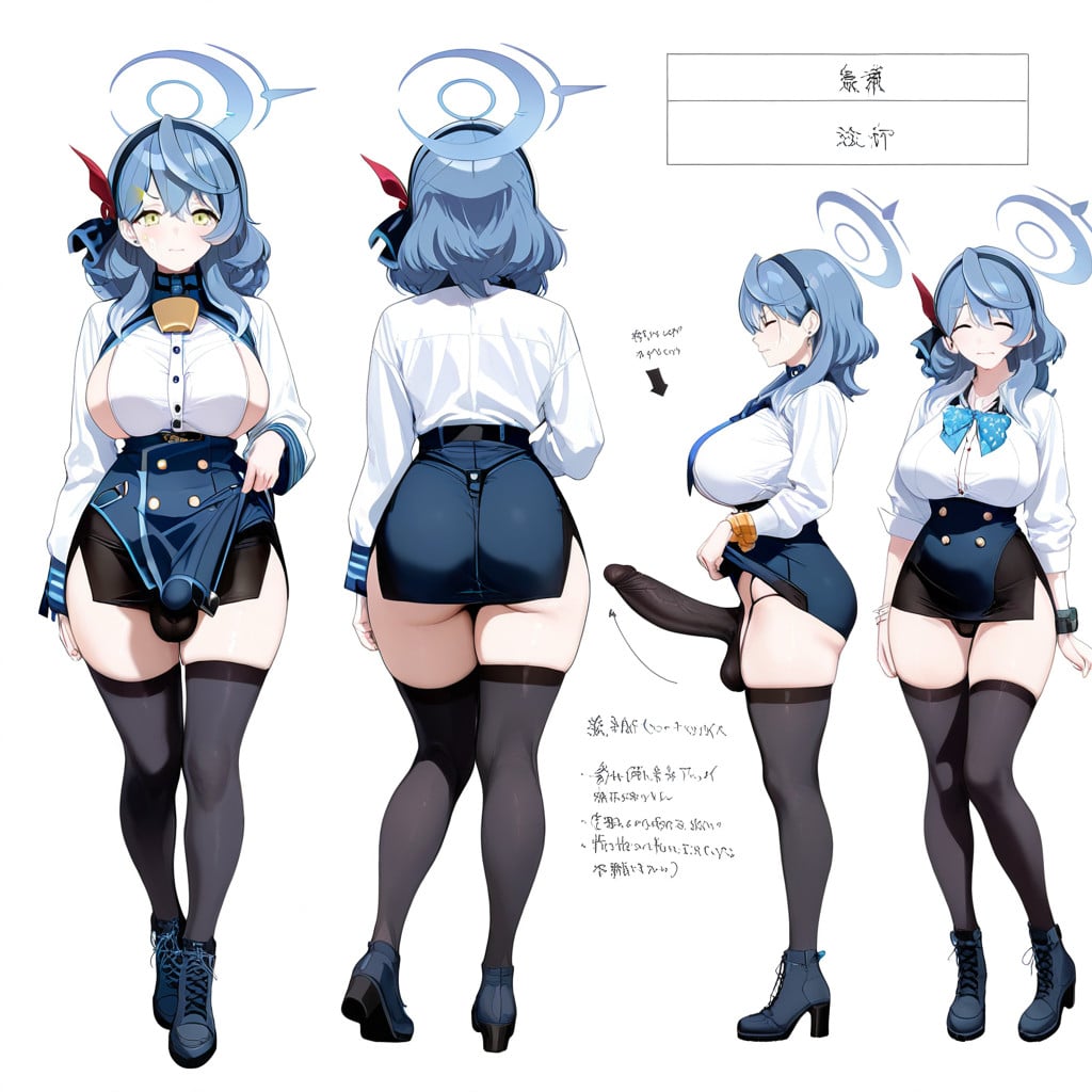 Turnaround View, Standing, Cosplay Shemale AI Porn