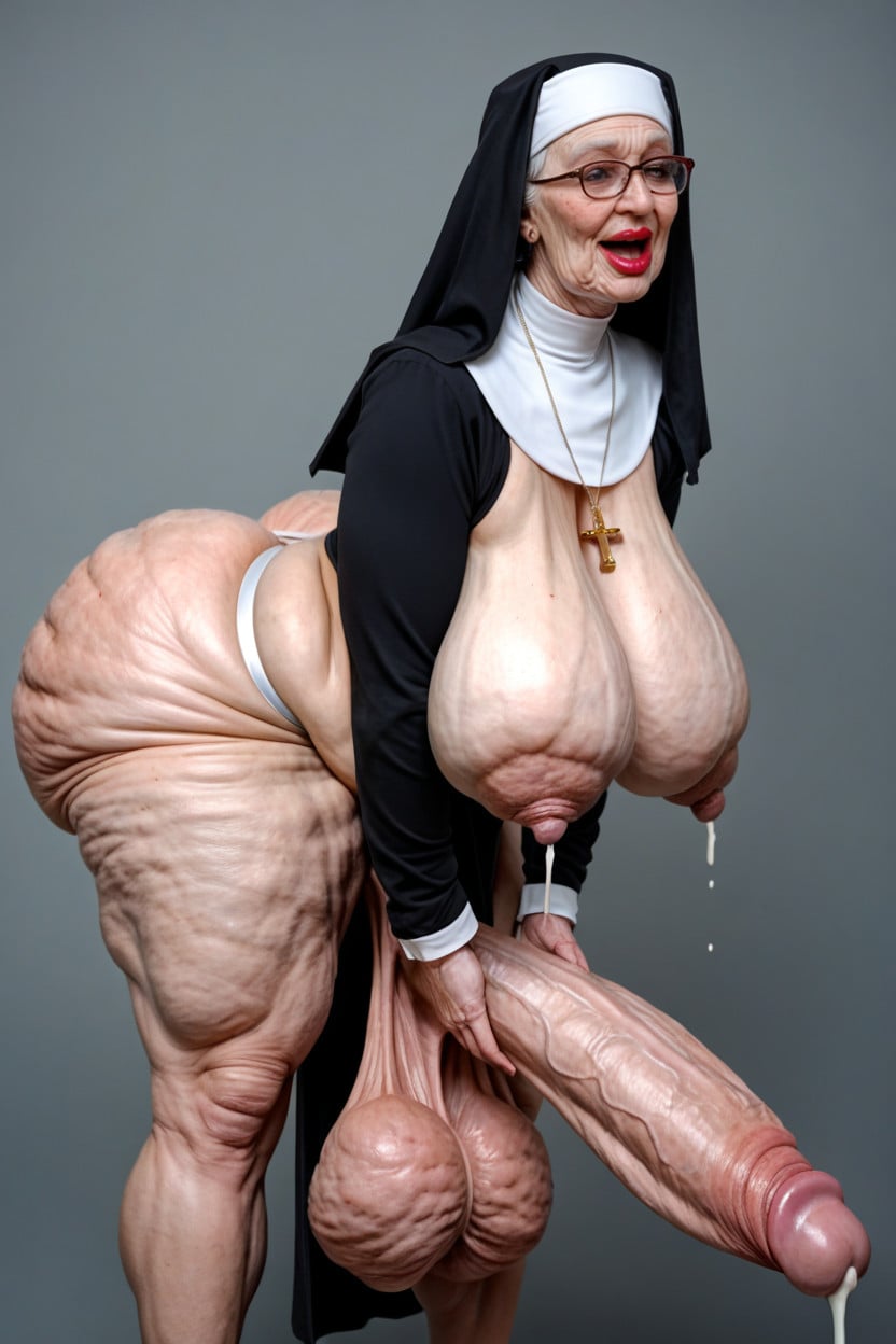 Wide Hips, Veiny Forearms, Red Lipstick Shemale AI Porn
