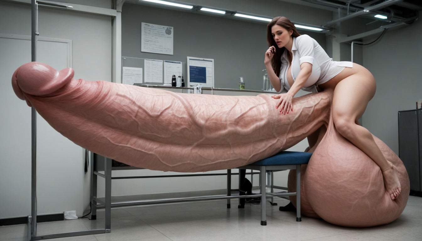 Gigantic Testicles, Looking At Penis, 18+ Shemale AI Porn