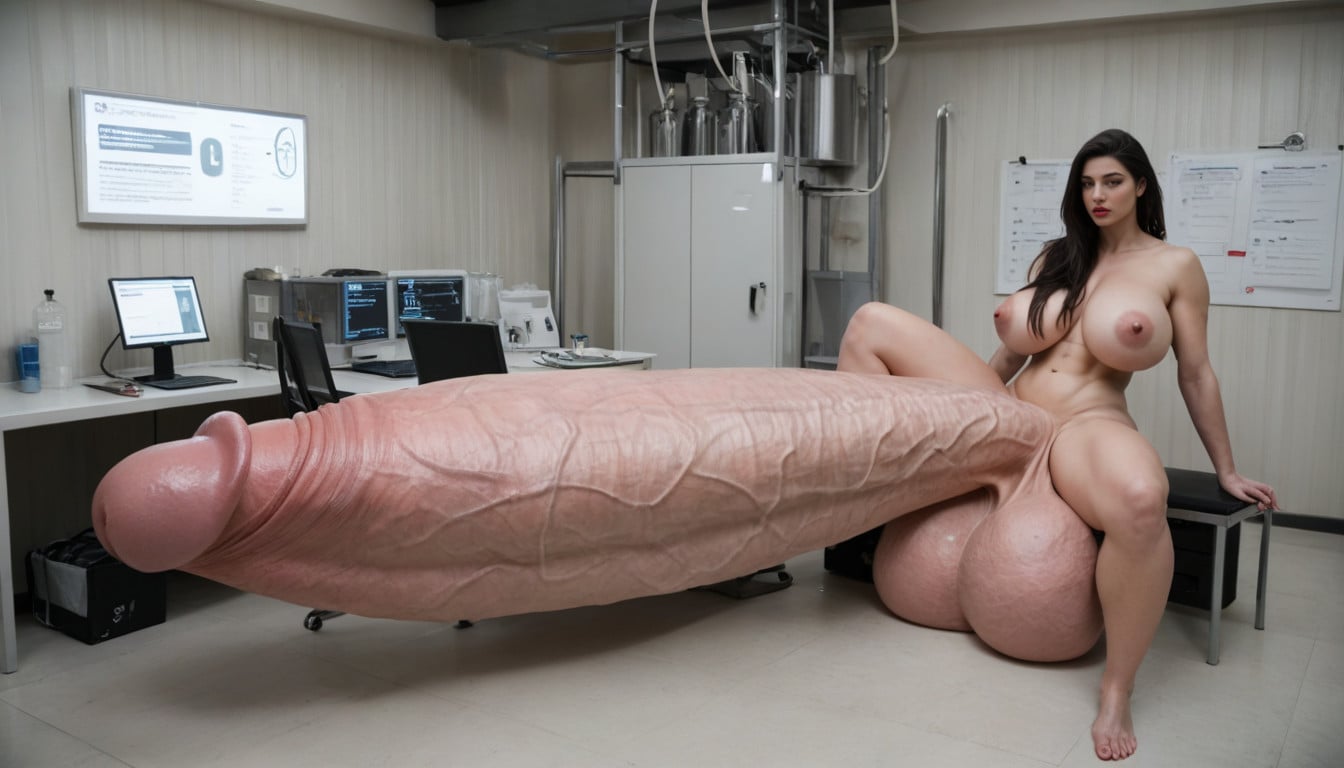 Penis Fills Out Entire Room, Hyper Gigantic Balls, Giant Bulging Penis Shemale AI Porn