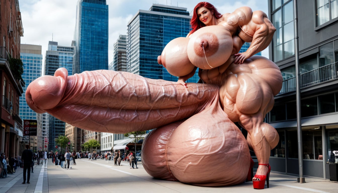 Waist, Veiny Sagging Massive Breast Expansion, Gigantic Veiny Penis Shemale AI Porn