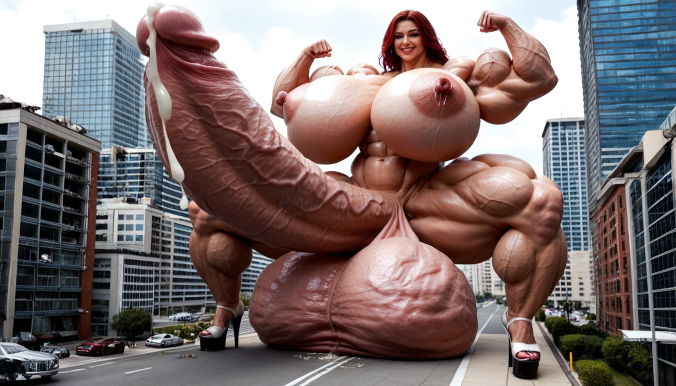Gigantic Testicles, Bodybuilder, Gigantic Cock Shemale AI Porn