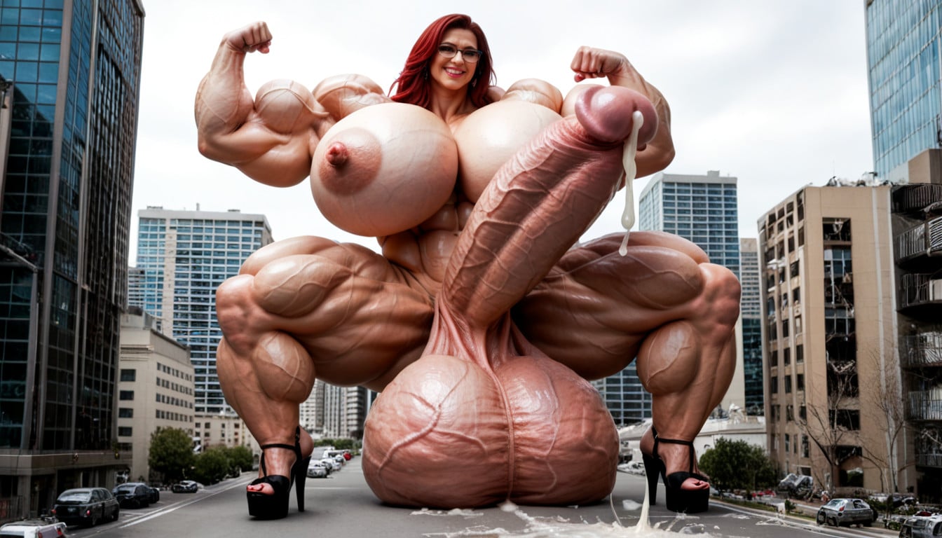 Absurdly Oversized Veiny Futanari Cock, Thicc, Gigantic Veiny Penis Shemale AI Porn