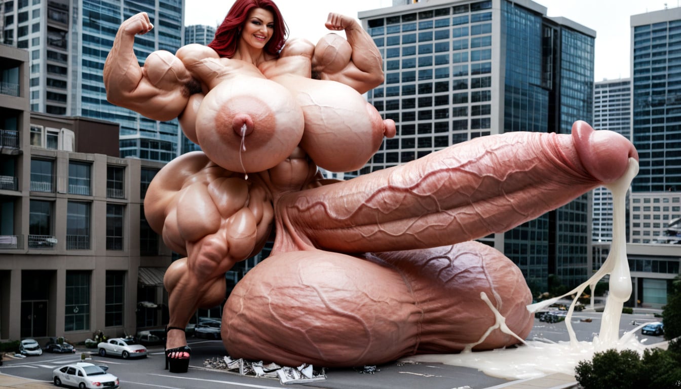 Big Muscles, Gigantic Testicles, Gigantic Testicles Shemale AI Porn