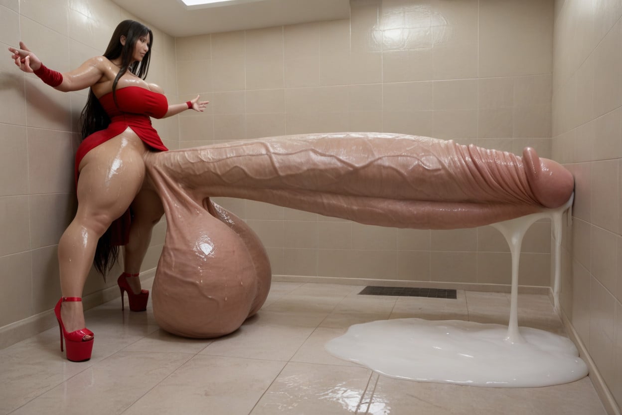 Ssbbw, Arms Outstretched, Wet Ground Shemale AI Porn