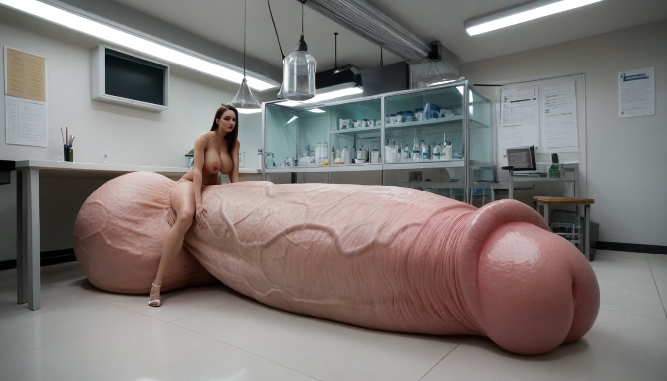Gigantic Hyper Macro Penis, Lab, 18+ Shemale AI Porn