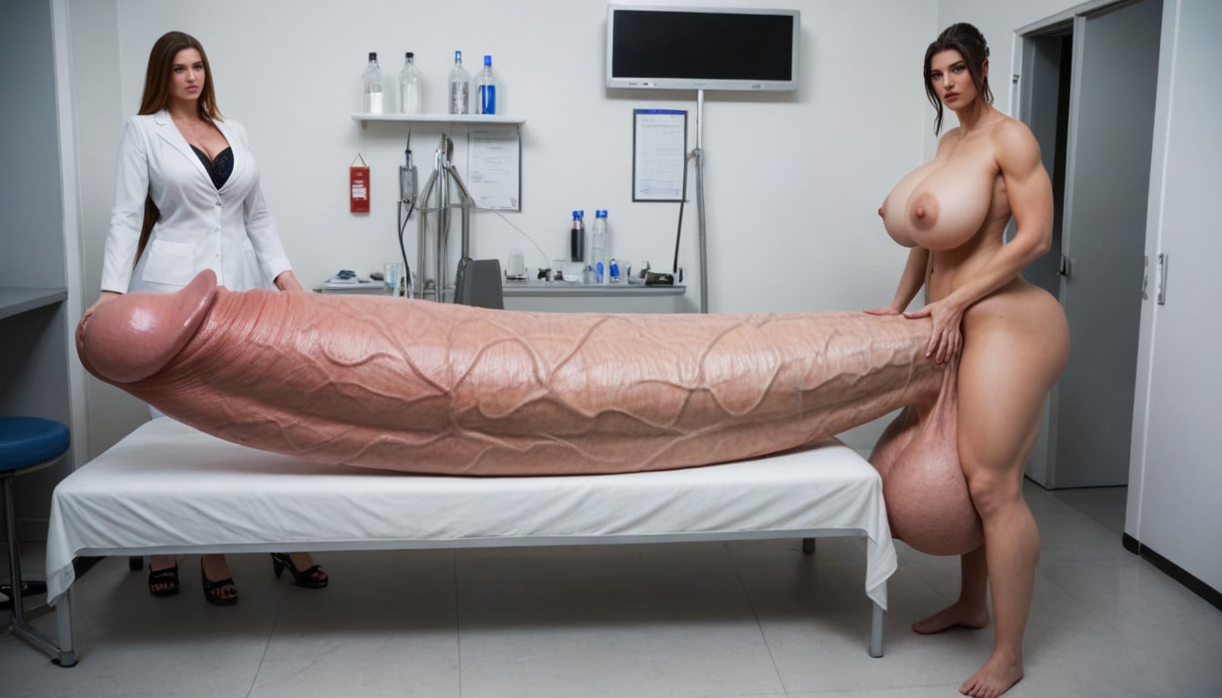 Absurdly Oversized Hyper Penis, Shocked, Lab Shemale AI Porn
