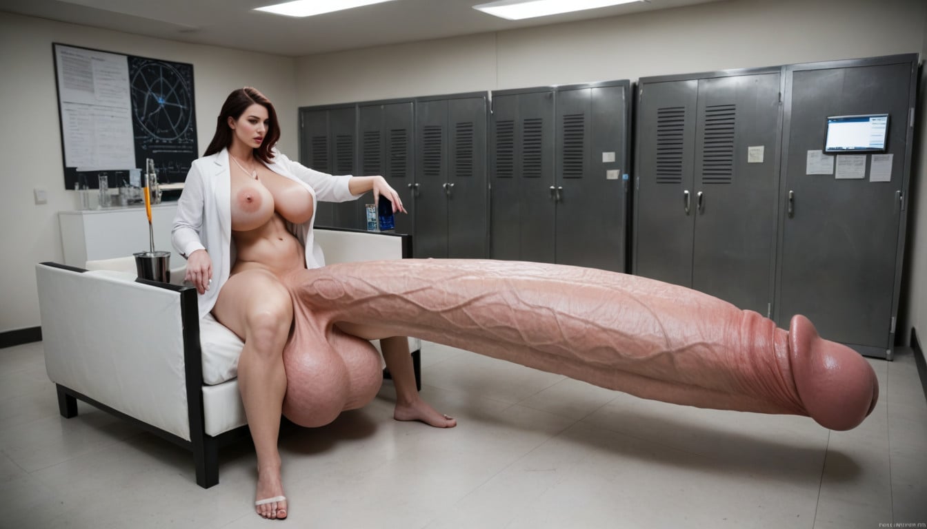 Embarrassed , Impossibly Gigantic Girthy Penis, Gigantic Monstrous Penis Shemale AI Porn