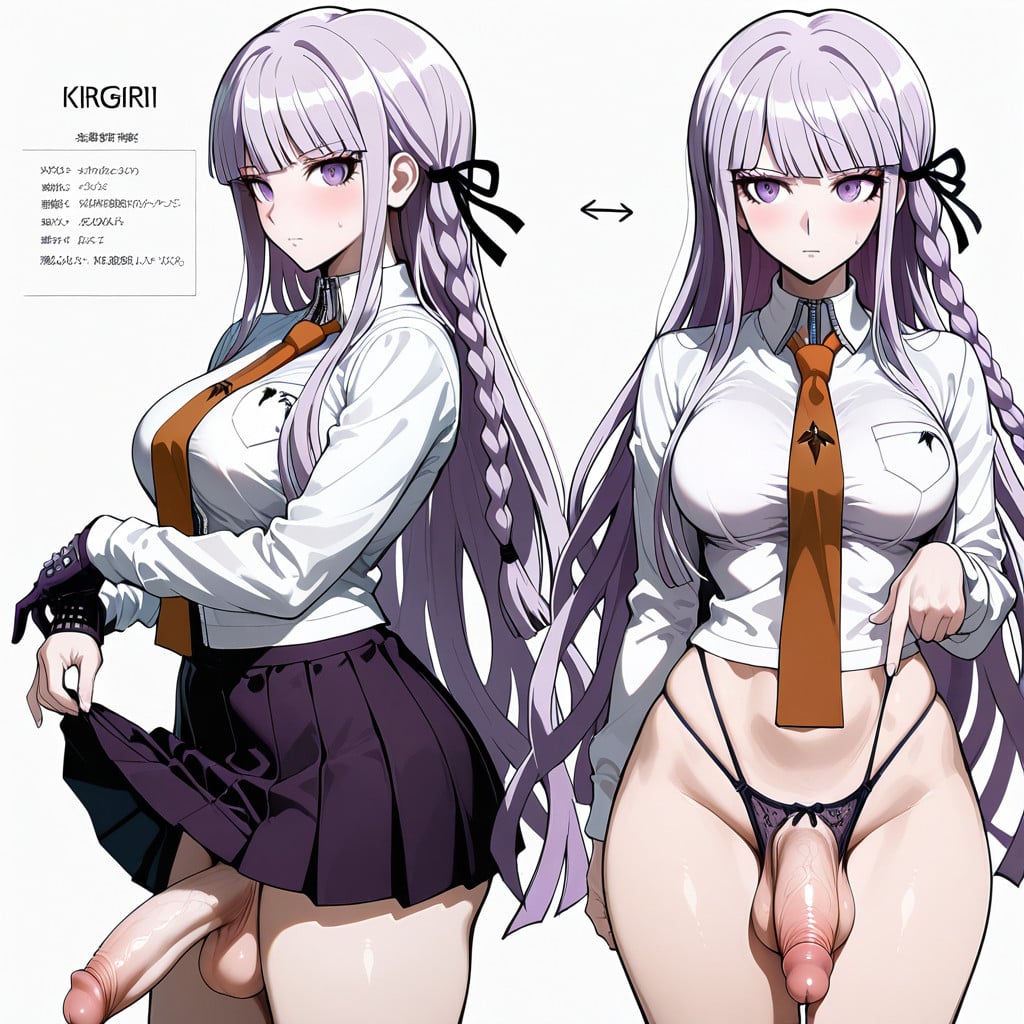 Flaccid, Multiple Views, Kirigiri Kyoko From Danganronpa Shemale AI Porn