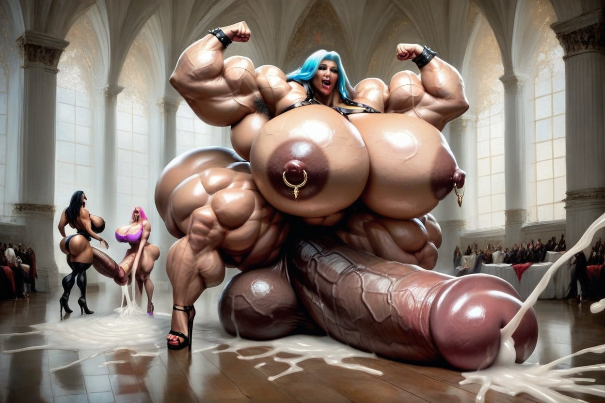 Gigantic Abdominal Obliques, Orgasm, Giantess Futanari Anal Fucking A Thick Bimbo Shemale AI Porn