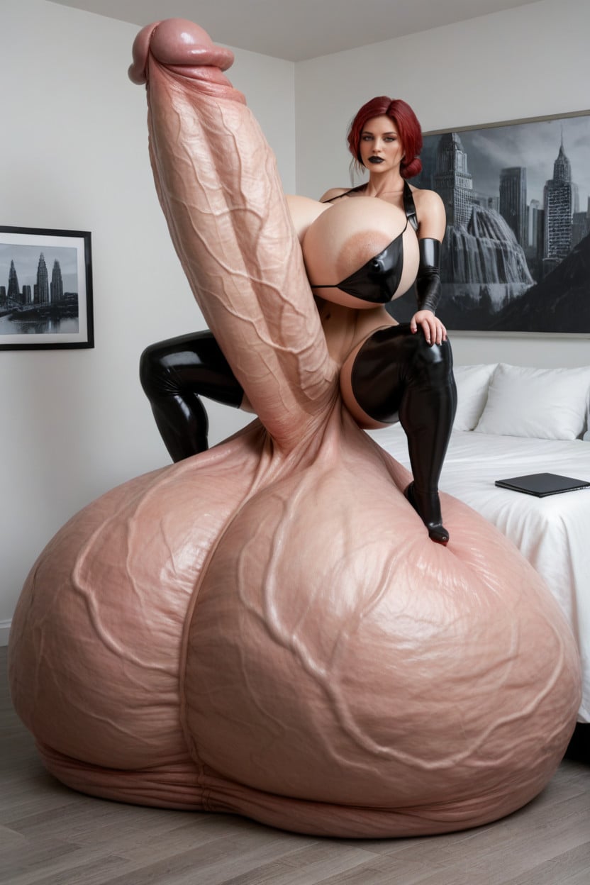 Gigantic Futa, Hyper Thick Penis, Hyper Supersized Penis Shemale AI Porn