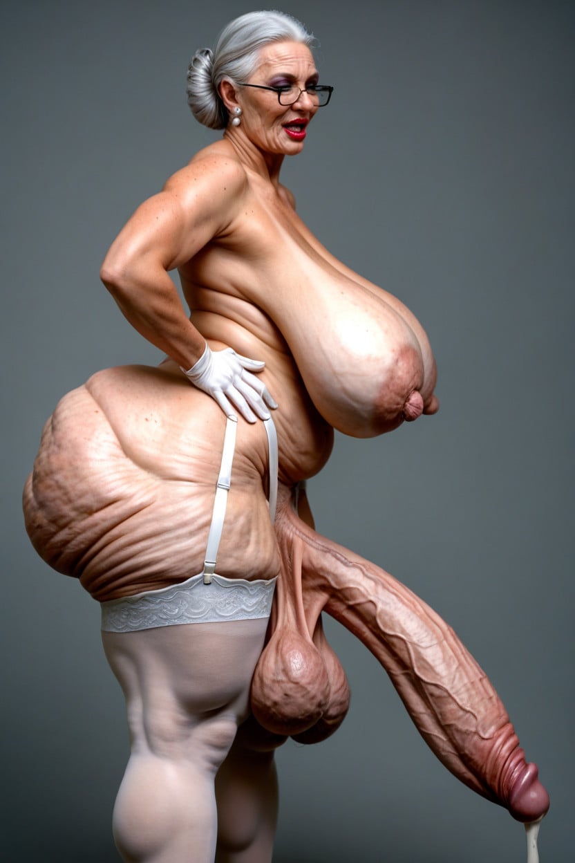 Simple Background, Wide Hips, Heavy Balls Shemale AI Porn