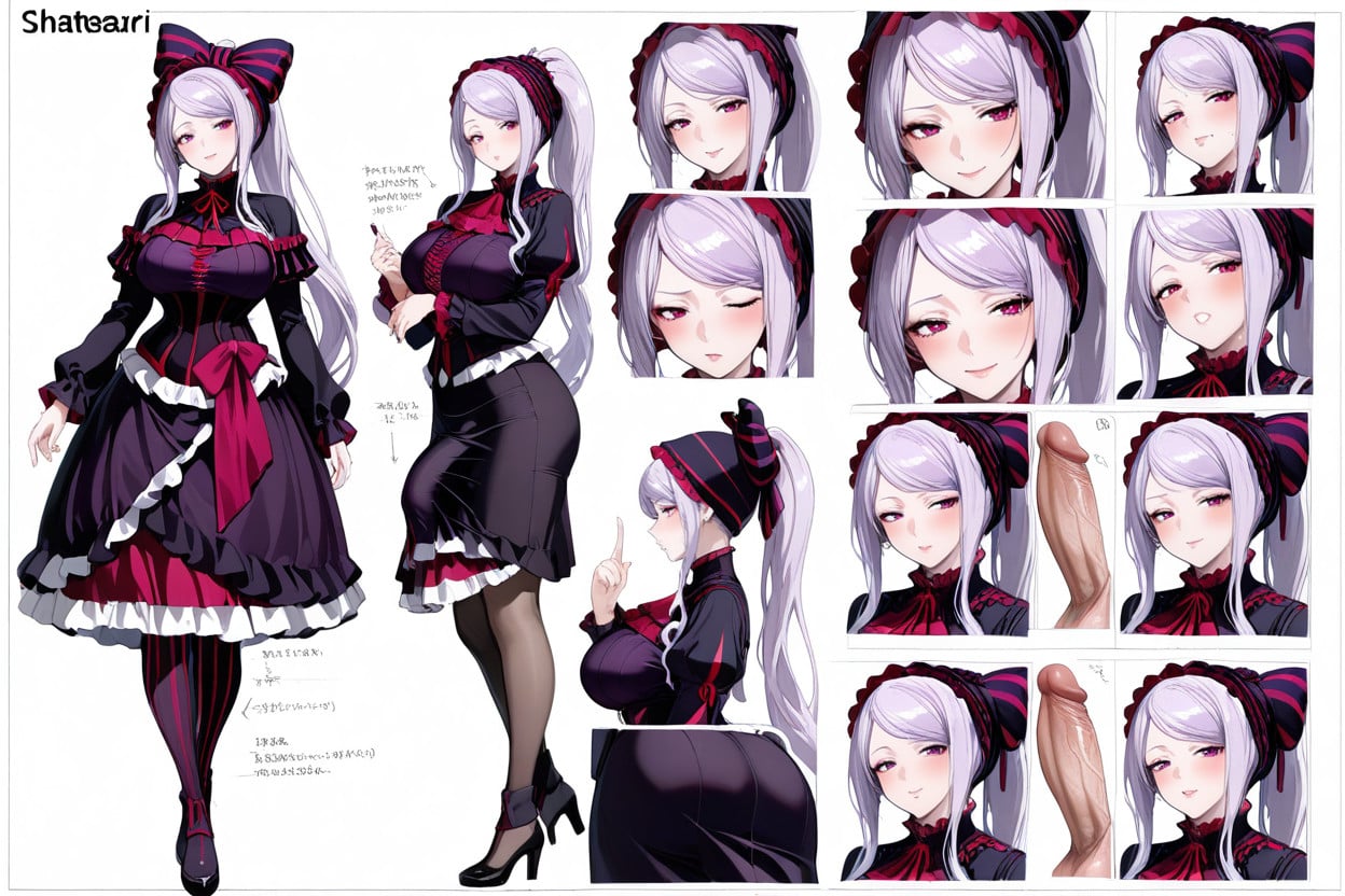 Gigantic Penis, Arrows, Facial Expressions Chart Shemale AI Porn