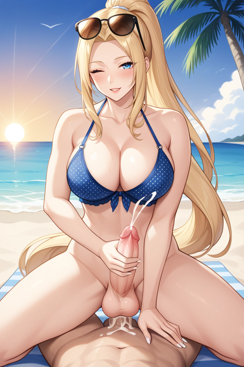 Model, Wink, Sunglasses On Forehead Shemale AI Porn