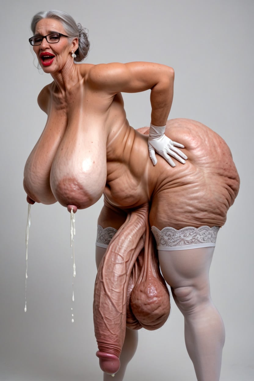 Swollen Puffy Nipples, Swollen Pink Cock, Extremely Veiny Breasts Porno IA transsexuelle