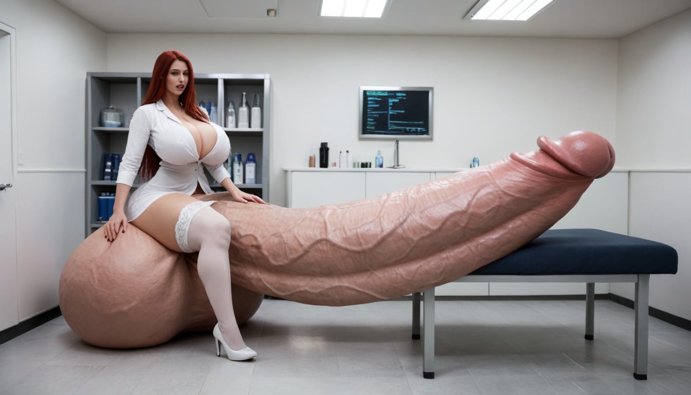 Full Body View, Penis Is Just Way Too Gigantic, Testicles Are Just Too Gigantic Shemale AI Porn