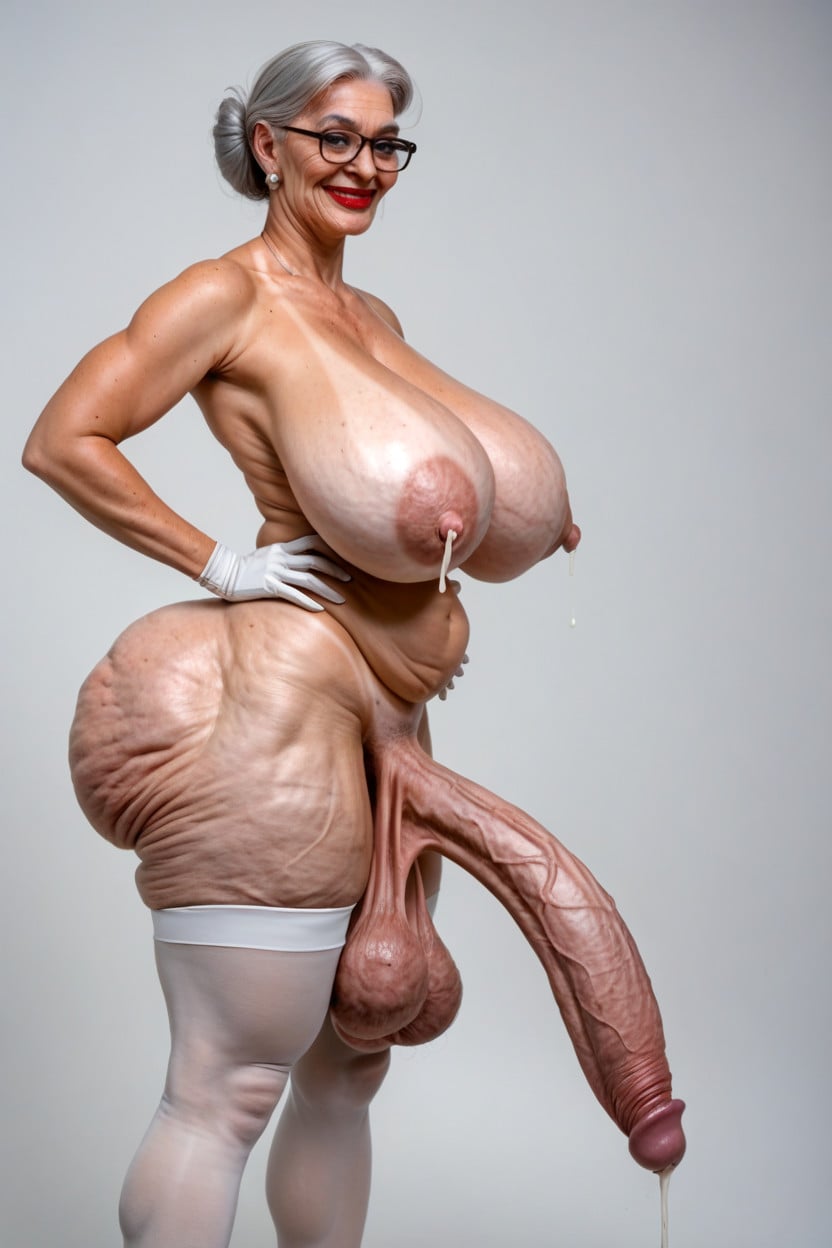 Wrinkles On Belly, Wrinkled Face, Side View Shemale AI Porn