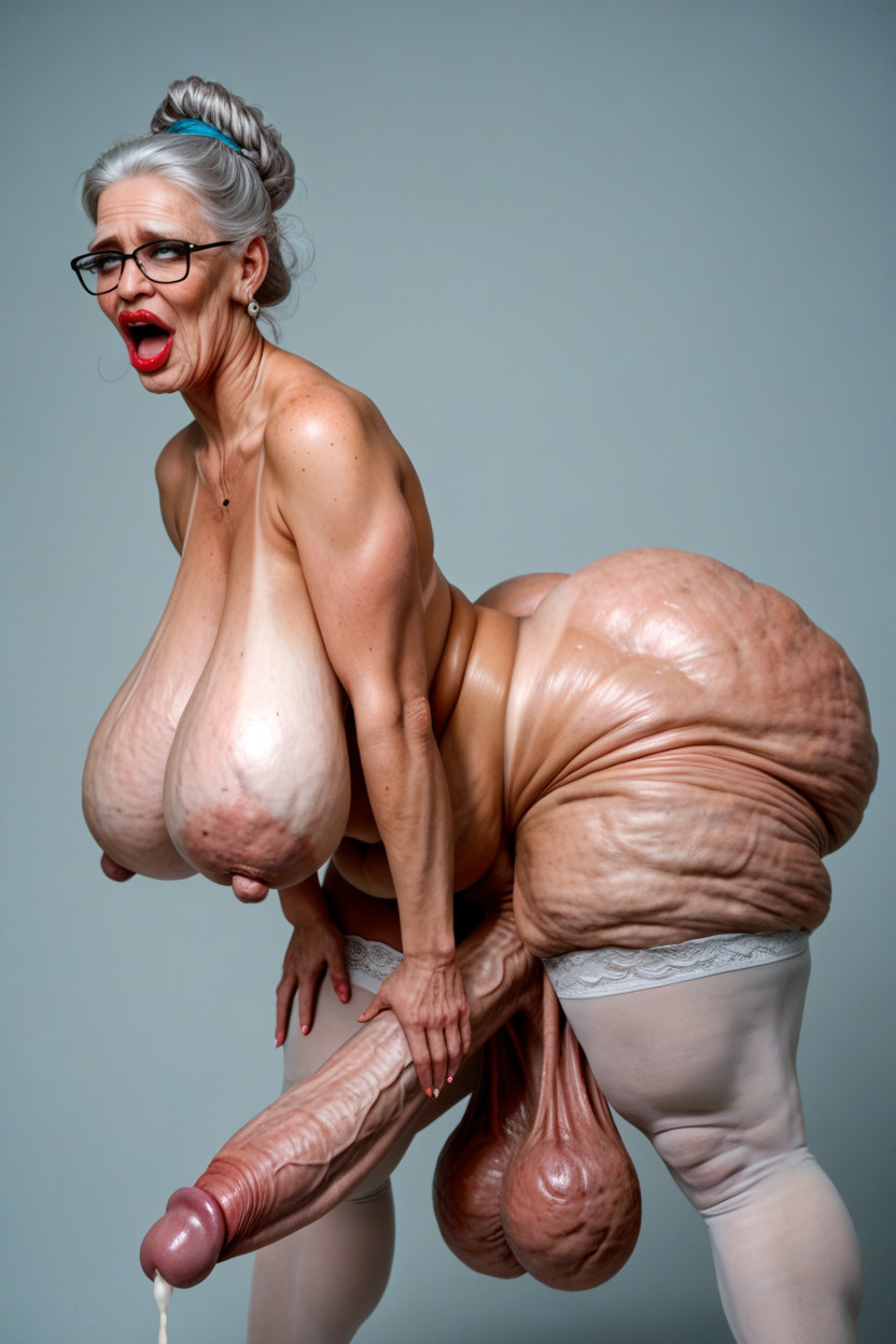 Standing Upright, Hyper Loose Sagging Breasts, Wrinkles On Thighs Porno shemale IA
