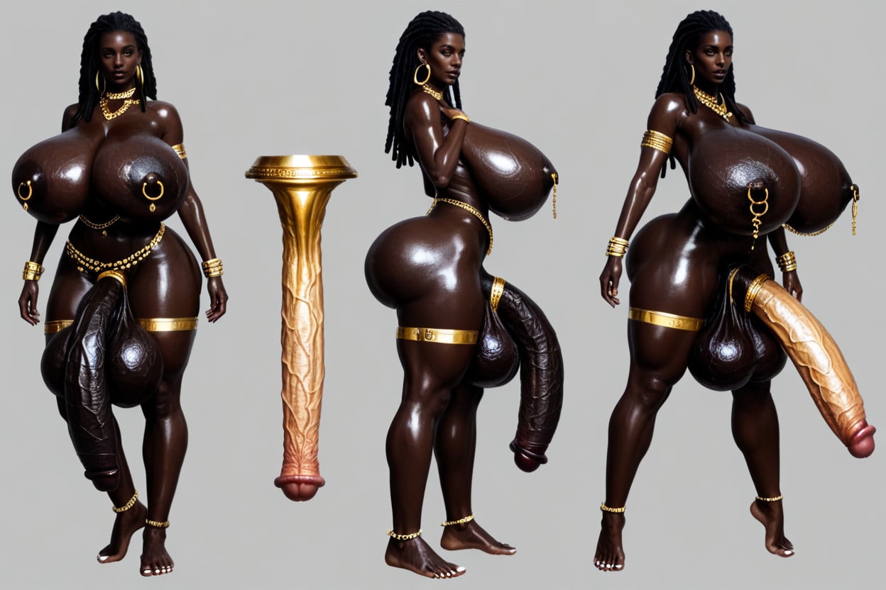 Concept Art, Character Reference Sheet, Beaded Jewelry Shemale AI Porn