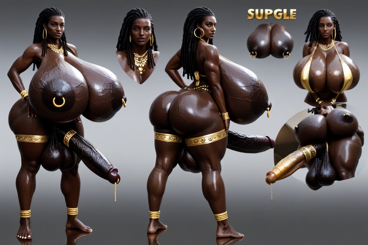 Bulging Testicles Veins, Pitch Black Skin, Body Freckles Porno IA Travesti