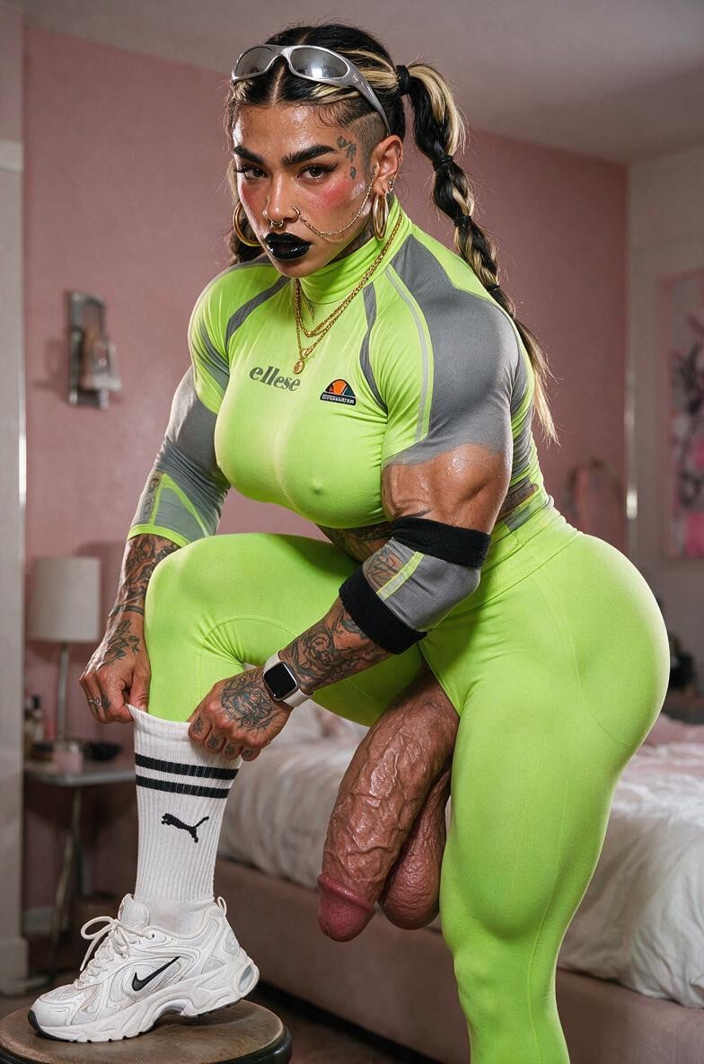 Side, Breasts Completely Covered By Clothing, Gigantic Futanari Flaccid Penis Porno shemale IA