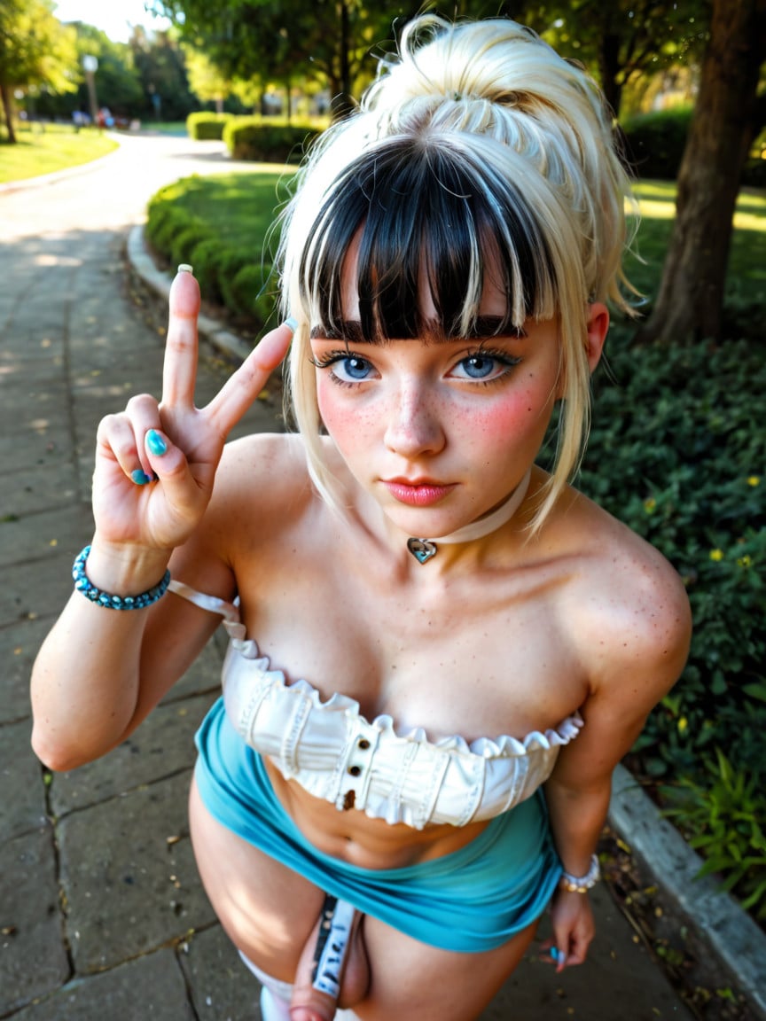 Lifting Skirt, Soft Features, Park 人妖AI色情