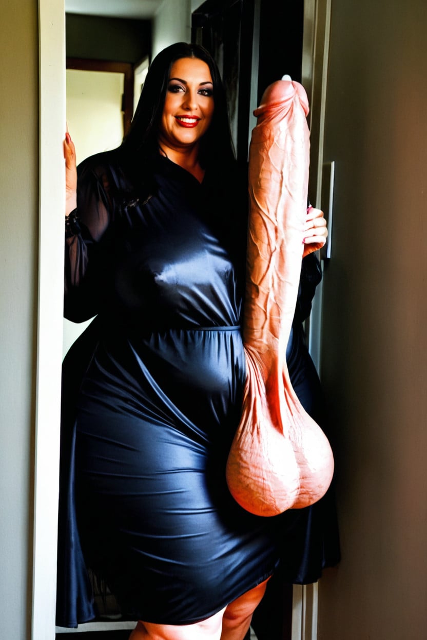 Hyper Gigantic Balls, Impossibly Long Hyper Penis, Horror Scene Shemale AI Porn